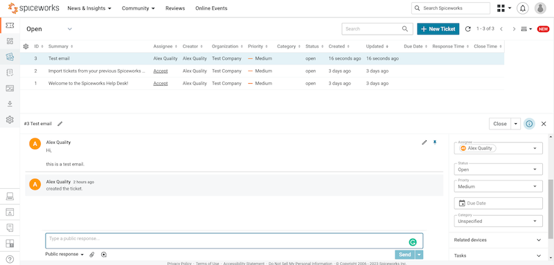 Spiceworks (Cloud Help Desk)