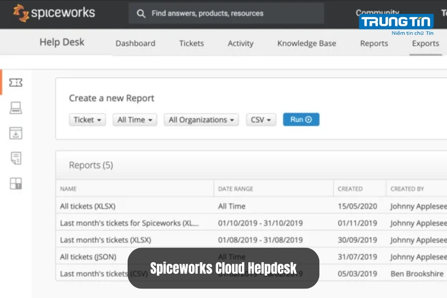 Bộ phận trợ giúp đám mây Spiceworks